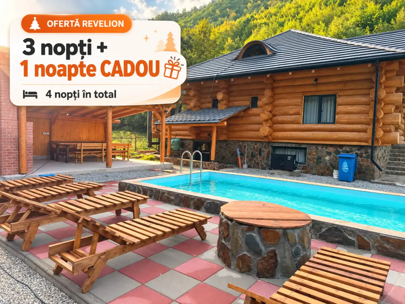 Cabana de inchiriat cu piscina si ciubar - Baisoara