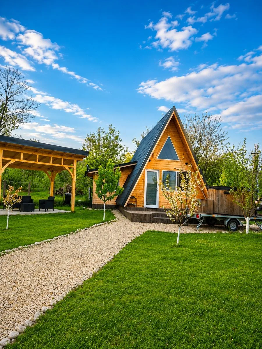 YRA Cabană A-frame cu ciubăr de inchiriat — Costita, Argeș